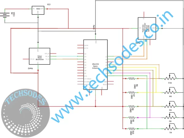 Sign Language Translator project circuit diagram